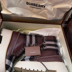 Burberry Checkered Leather Boots